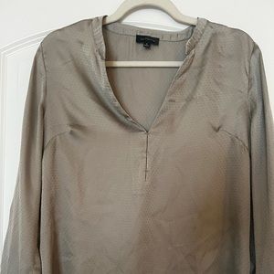 Soft and silky, gray blouse! Looks very dressy on!
